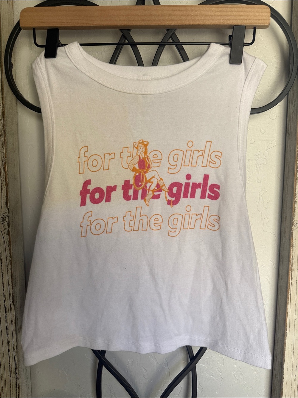 Bella+Canvas | “For The Girls” White Sleeveless Baby Tee | XL